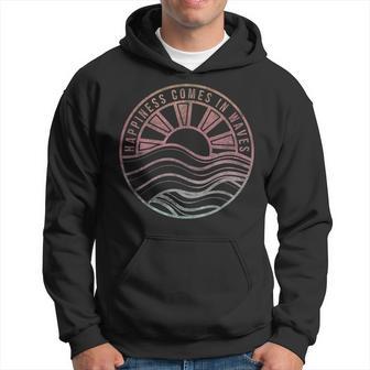 Happiness Comes In Waves Sunset Beach Wave Gradient Kapuzenpullover - Geschenkecke