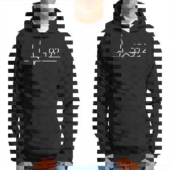 Heartbeat 1972 Anniversaire Homme Ecg Minimaliste Cœur Sweat à capuche - Cadeauxyz