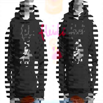 Heidi Avec Chèvre Mignonne Avec Logo Rose Dessin Animé Sweat à capuche - Cadeauxyz