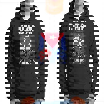 Hombre De Boxeo De Cuba Con Guantes Y Bandera Cubana Sudadera - Regaloses