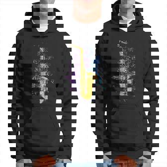 Jazz Saxophoniste Saxo Notes De Musique Saxophone Sweat à capuche - Cadeauxyz