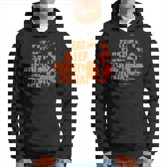 Jugador De Hockey Sobre Hierba Come Duerme Entrenador De Repetición De Hockey Sudadera - Regaloses