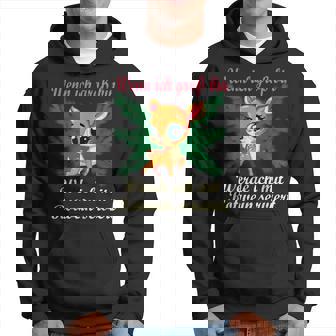 Liebe Zur Weihnachtszeit Reh Kitz Rehkitz Rotwein Tannen Kapuzenpullover - Geschenkecke