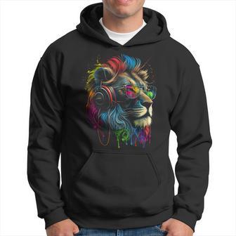 Lion Sunglasses Headphones Party Lion Lovers Lion Kapuzenpullover - Geschenkecke