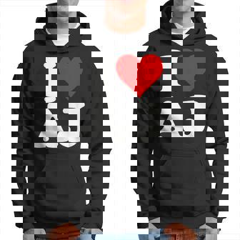I Love Heart Aj AJ A J Initals Monograma Nombre Nombre Sudadera - Regaloses