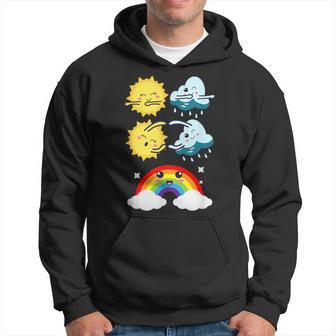 Lustige Tanzende Sonne Wolke Regenbogen Natur Regen Sommer Kapuzenpullover - Geschenkecke