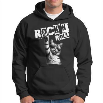 Lustiges Musik Festival Rock Katze Rock N Roll Kapuzenpullover - Geschenkecke