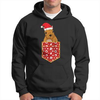 Merry Christmas Forest Animal Chest Pocket Squirrel Kapuzenpullover - Geschenkecke