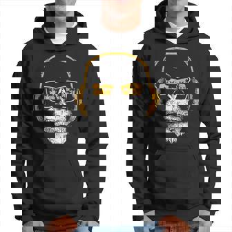 Mono Con Auriculares De Dj Y Gafas De Sol Mono Sudadera - Regaloses