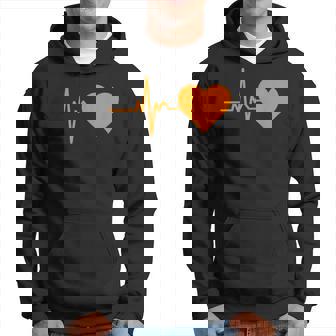 Motif Avec Électrocardiogramme Cœur De Couleur Orange Sweat à capuche - Cadeauxyz