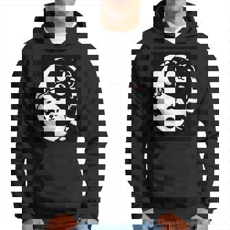 Motif Ours Yin Et Yang Noir Et Blanc Sweat à capuche - Cadeauxyz