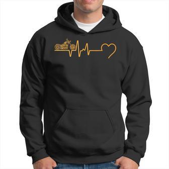 Motorcycle Heartbeat Biker Ecg Line Frequency Motorcyclist Kapuzenpullover - Geschenkecke