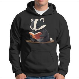 Nice Badger Reads A Book Reads Badger Kapuzenpullover - Geschenkecke