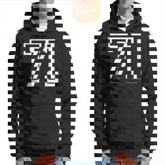 Número 71Arsity Sports Team Cumpleaños Edad Año Sudadera - Regaloses