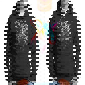 Obra De Arte Colorida De Cabra Animal Motif Goat Sudadera - Regaloses