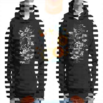 Panneau De Paix Love Tournesol Sur Les Années 60 70 Tournesol Hippie Sweat à capuche - Cadeauxyz