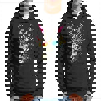 Rabbit Animal Motif Music Headphones Sunglasses Rabbit Kapuzenpullover - Geschenkecke