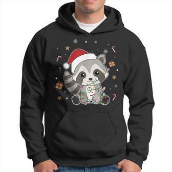 Raccoon Christmas Animals Fairy Lights Raccoon Kapuzenpullover - Geschenkecke