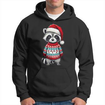 Raccoon Ugly Sweater Santa Hat Christmas Kapuzenpullover - Geschenkecke