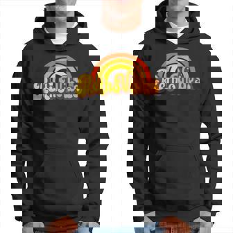 Rétroibes Arc-En-Ciel Jaune Orange Rouge Rétro Sweat à capuche - Cadeauxyz