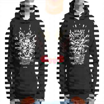 Lets Rock & Roll Squelette Main Rétrointage Rock Concert Sweat à capuche - Cadeauxyz