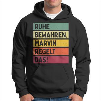 Ruhe Bewahren Marvin Regelt Das Spruch In Retro Farben Kapuzenpullover - Geschenkecke