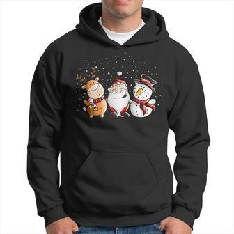 Santa Claus Reindeer And Snowman In The Snow I Christmas Kapuzenpullover - Geschenkecke