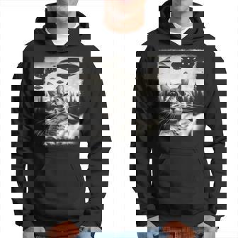 Selfie Chat Rencontre Extraterrestreintage Avec Humour Science-Fiction Ovni Sweat à capuche - Cadeauxyz