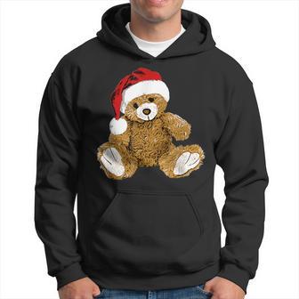 With Teddy Bear And Santa Hat Teddy Bear Christmas Kapuzenpullover - Geschenkecke