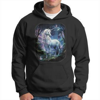 Unicorn Standing In The Forest Fantasy Nature Universe Kapuzenpullover - Geschenkecke