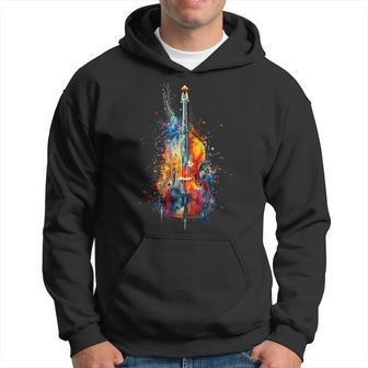 Upright Bass Instrument On Colourful Lacquered Double Bass Kapuzenpullover - Geschenkecke