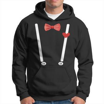 Valentine's Day Costume Hearts Bow Tie & Braces Kapuzenpullover - Geschenkecke