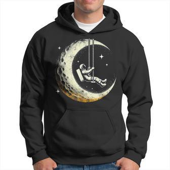 Vintage Astronauta Con Luna Swing En El Espacio Sudadera - Regaloses