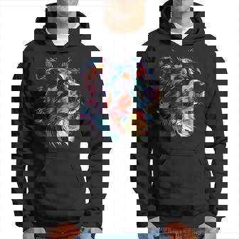 Wasserfarben Farbenfroher Australian Shepherd Aussie Kapuzenpullover - Geschenkecke