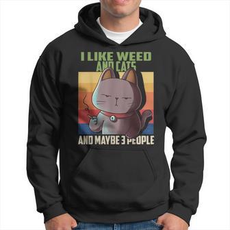 I Like Weed Cats And Maybe 3 People Cat Cannabis Grass Kapuzenpullover - Geschenkecke