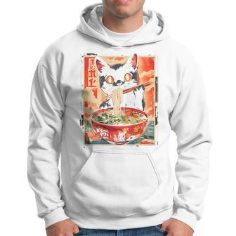 Cat Ramen Noodle Japanese Backprint Kapuzenpullover - Geschenkecke