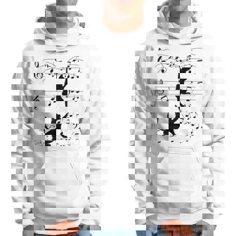 Chats Drôles Jouant Avec Des Notes De Musique Sweat à capuche - Cadeauxyz
