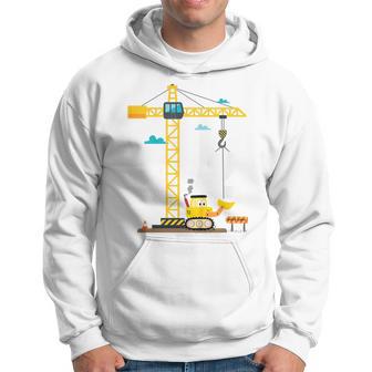 Children's 2Nd Birthday Boys With Crane And Digger Construction Site Kapuzenpullover - Geschenkecke