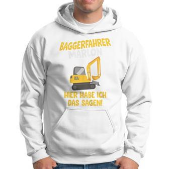 Children's Digger Driver Marlon Construction Site With Name Children's 80 Kapuzenpullover - Geschenkecke