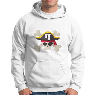 Children's Pirate 4 Years Attention I'm 4 4Th Birthday Boys Kapuzenpullover - Geschenkecke