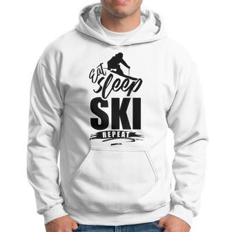 Eat Sleep Ski Repeat Ski Kapuzenpullover - Geschenkecke