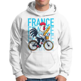 France Bicycle And Baguette Breton Stripes Rooster Kapuzenpullover - Geschenkecke