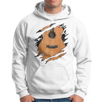 With Guitar Acoustic Music Guitarist Musician Blue Kapuzenpullover - Geschenkecke