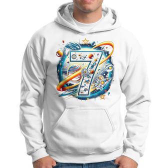 Kinder Astronaut 7 Geburtstag Weltraum Jungen 7 Jahre Raumschiff Kapuzenpullover - Geschenkecke