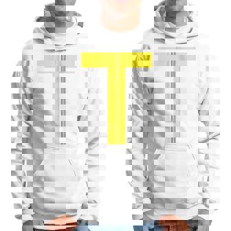 Letter T In Yellow Theodore Chipmunk Costume Fancy Dress Hooded Jacket Green Kapuzenpullover - Geschenkecke