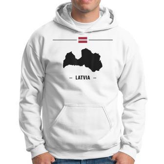 Lettische Flagge Mit Landkarte Und Name Des Landes Lettland Kapuzenpullover - Geschenkecke