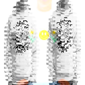 Love More Worry Less Happy Smile Smile Face Marguerite Sweat à capuche - Cadeauxyz