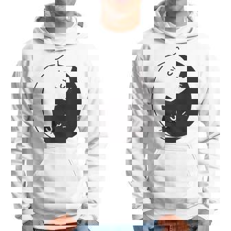 Motif Chat Yin Et Yang Symbole D'équilibre De Paix Sweat à capuche - Cadeauxyz