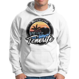 Teneriffa Puerto De La Cruz With Coordinates Gray Kapuzenpullover - Geschenkecke