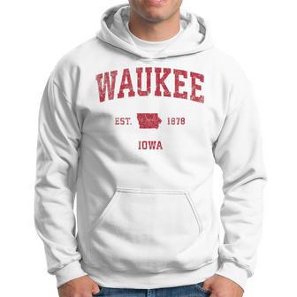 Waukee Iowa Iaintage-Sportdesign Roter Druck Kapuzenpullover - Geschenkecke